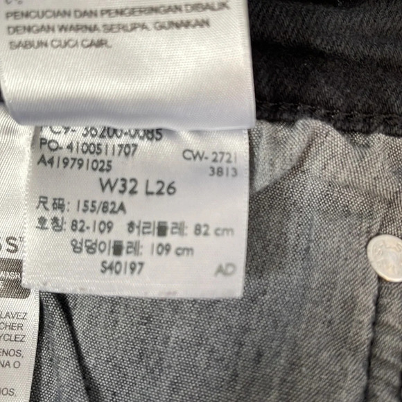LEVIS 501 Cropped Jeans Black Premium Big E Button Fly High Waisted Size 32x26 - Picture 10 of 13